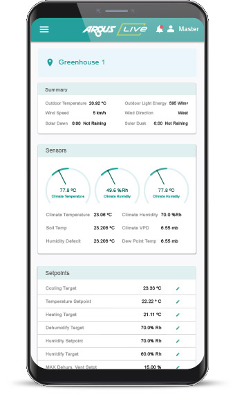 the Argus Live application running on a phone