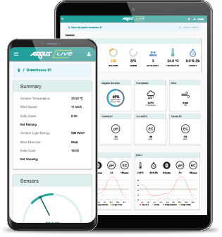 the Argus Live application running on a phone and tablet